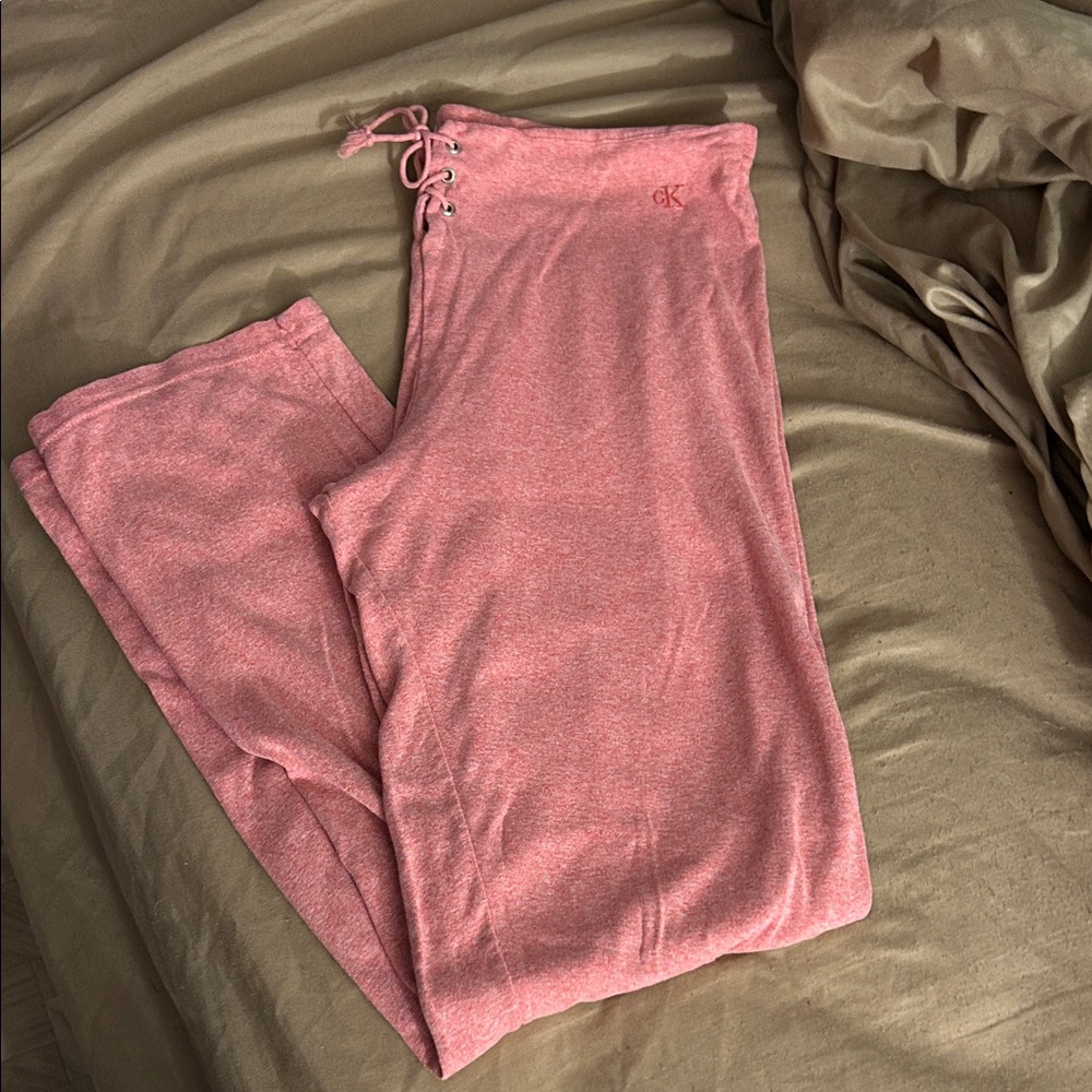 Calvin Klein Pink Lace-Up Lounge Pants